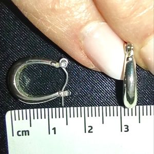 Silver Click Top Hoop Earrings